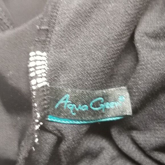 Aqua Green S Swimsuit One Piece Black Hi Waist Classic Adj Straps Padded Basic - Picture 4 of 9